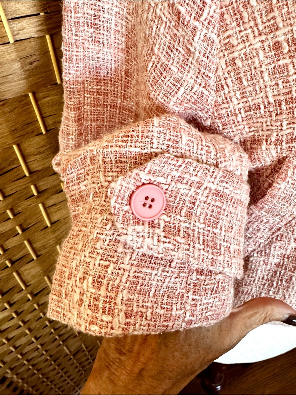 NWT Area Stars pink & ivory Ursula tweed
cropped jacket L - Picture 6 of 15